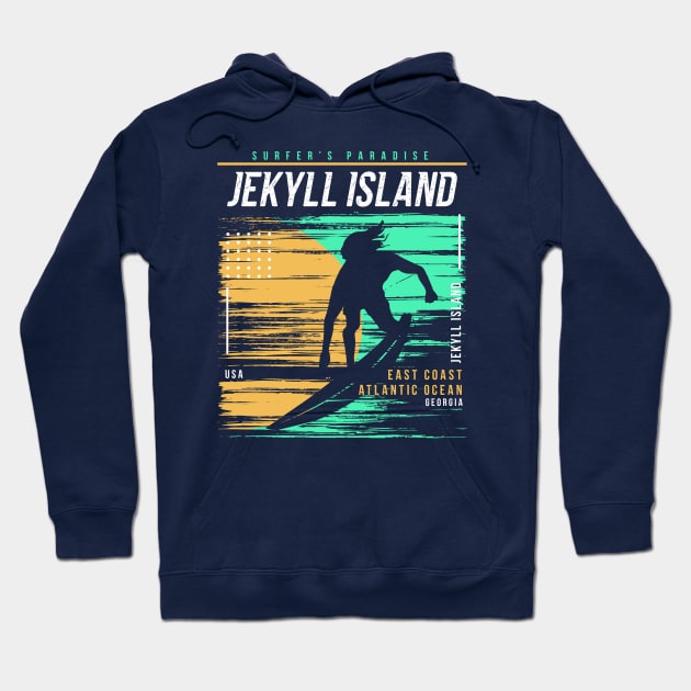 Retro Surfing Jekyll Island, Georgia // Vintage Surfer Beach // Surfer's Paradise Hoodie by Now Boarding